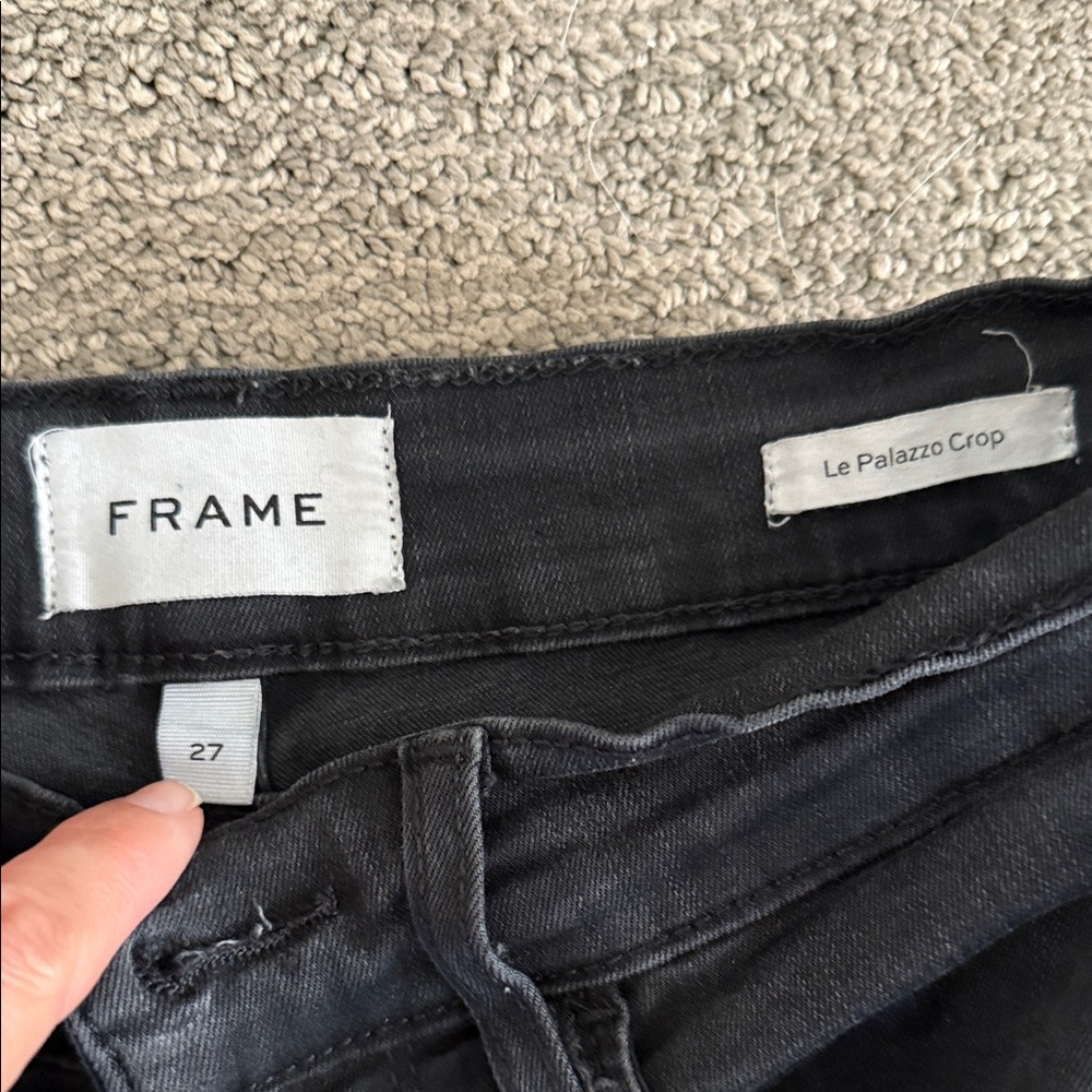 Frame Denim Le Palazzo Crop Black Jeans
